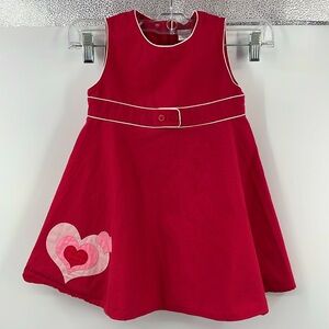 Vintage y2k Gymboree Red Sleeveless stitched heart Dress Size Size 2T